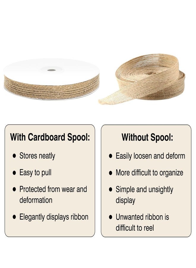 KINGLAKE Natural Jute Thin Burlap Ribbon – 3/8 Inch x 20 Yards Rustic Ribbon Roll with Spool for Crafts, Gift Wrapping, Wreaths, Wedding, Christmas and Rustic DIY Decorations - Image 4